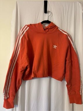 Adidas Orange Hoodie withSize Medium, Cropped Salmon/Orangey Color.